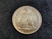 George VI, One Penny 1937, EF, NO581