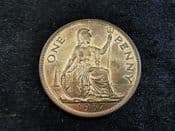 George VI, One Penny 1937, EF, NO582