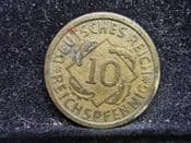Germany, 10 Reichspfennig 1925 A, F, JU836