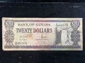 Guyana, 20 Dollars 1989, VG, BKN360