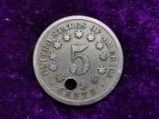 United States, Shield Nickel 1868, Poor (Holed), SC058