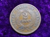 United States, Union Shield 2 Cents 1865, GF, SC097