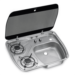 HSG 2445 2 BURNER COMBI WITH GLASS LID