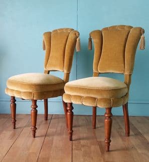 Danish yellow side chairs - pair