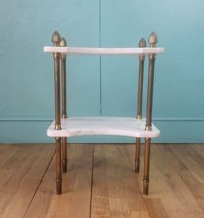 French brass & marble side table