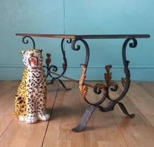 French painted iron coffee table