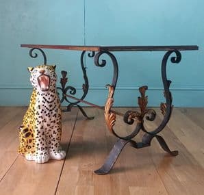 French painted iron coffee table