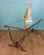 French wrought iron gold coffee table