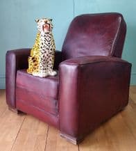 Red leather club chair