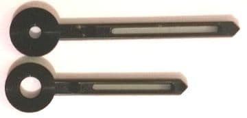 32mm Black hollow pointed baton microshaft hands (MSC D32)