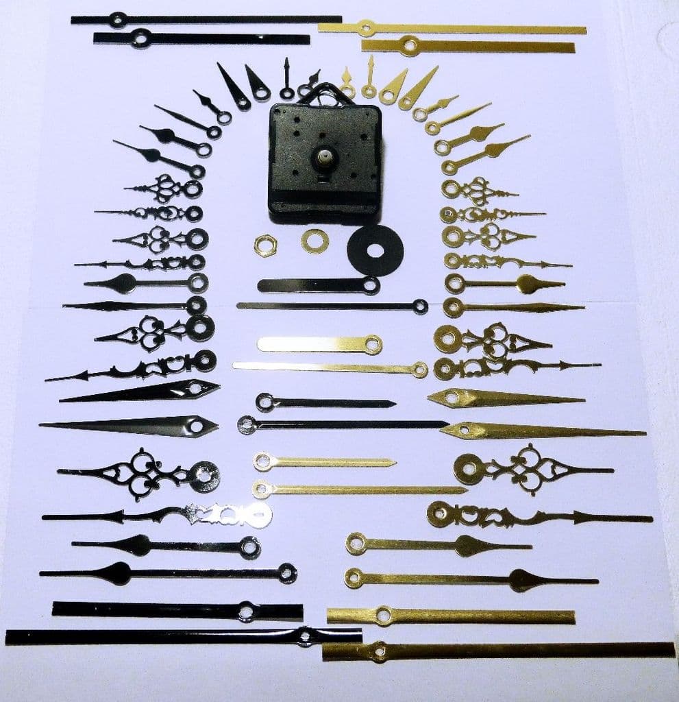 5x Short shaft Quartz ticking clock movements with huge choice of hands
