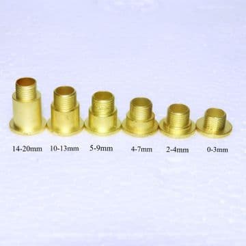 Pack of 5 Center nuts 0-3mm to 14-20mm.
