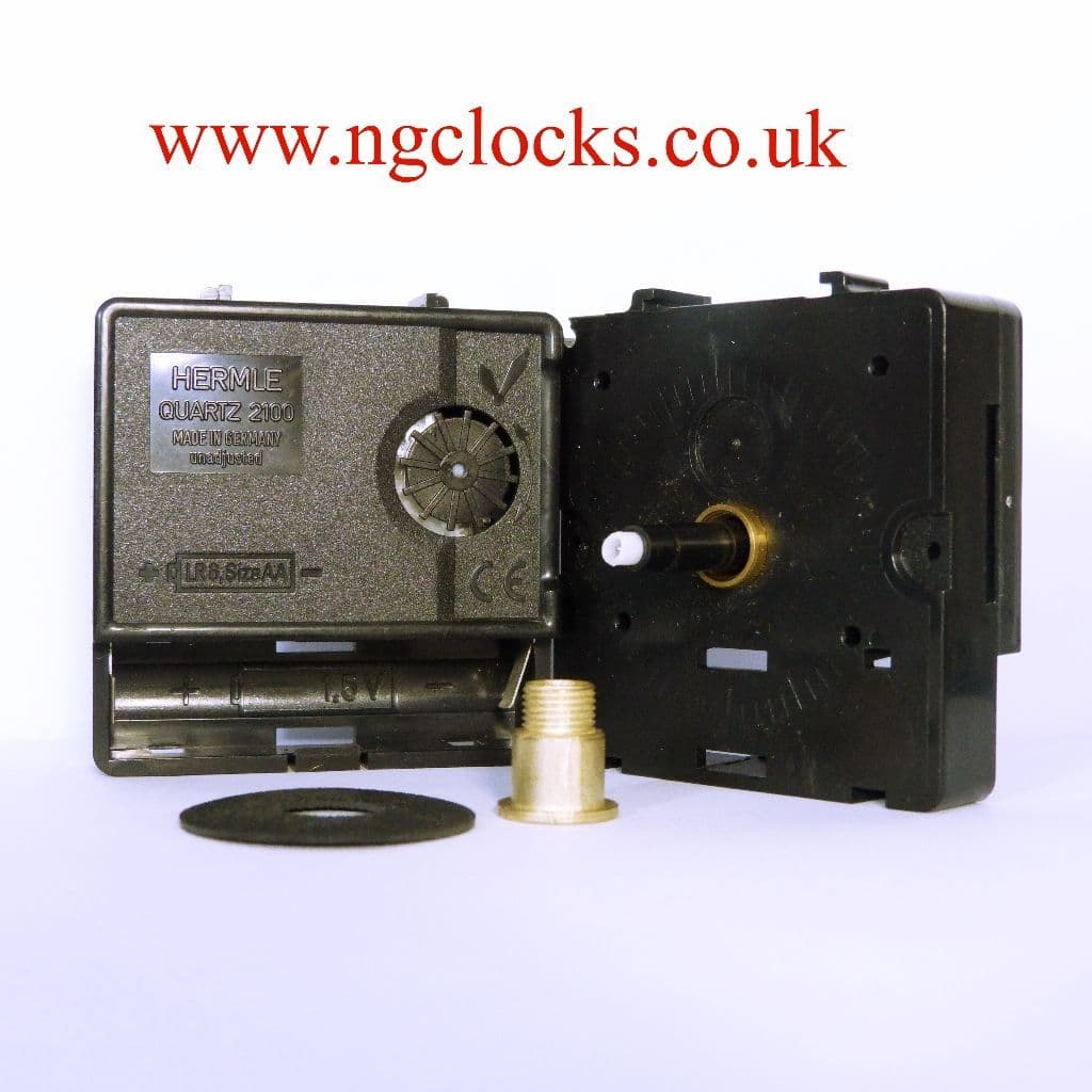 Replacement Hermle 2100 roundshaft quartz clock movement 21mm long shaft