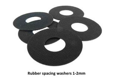 Rubber spacing washers packs of 5