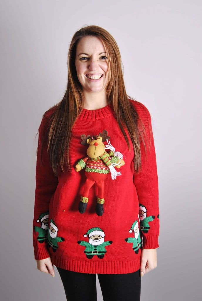 UNISEX Stuffed Reindeer Christmas Jumper