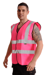 Corporate Wear Fluorescent Pink Vest