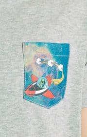 Cosmic Rocket Print Pocket T-shirt