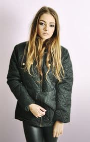 Diamond Quilted Jacket with Belt