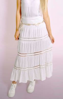 Italian White Maxi Skirt - One Size