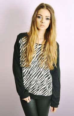 Jacquard Style Sweatshirt In Zebra