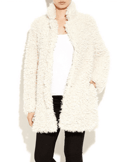 Ladies Shaggy Fur Coat