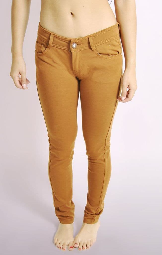 Ladies Tan Skinny Jeans