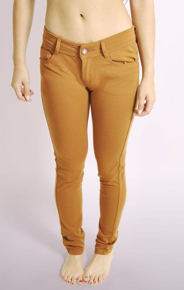 Ladies Tan Skinny Jeans