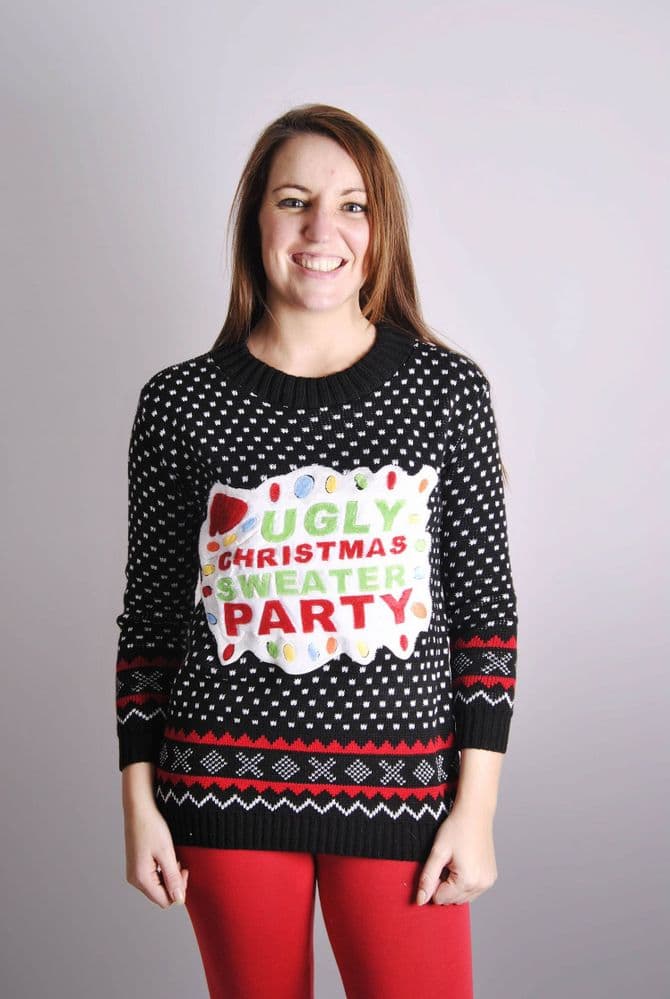 Easy to follow christmas crochet book 1 knitting patterns Ladies "Ugly Christmas Sweater Party" Christmas Jumper