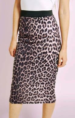 Leopard Print Midi Pencil Skirt