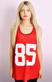 Red Mesh Basketball Style Vest