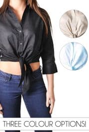 Tie Feature Cropped Shirt