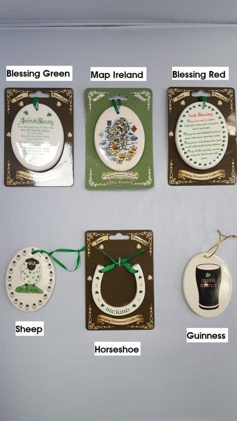 Hanging Ornament  Oval Shaped Irish Hanging Ornaments - Irish Souvenir