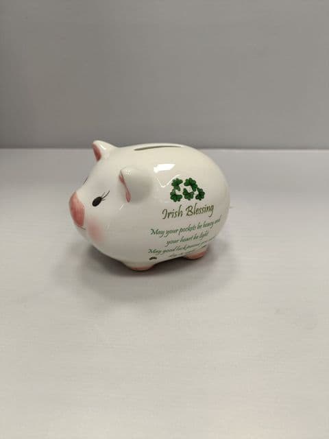 Liffey Artefacts Ceramic Piggy Bank Irish Blessing  -  Small