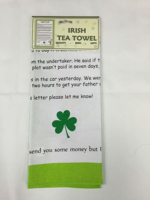 Liffey Artefacts Irish Tea Towel - Letter From An Irish Mother To Her Son