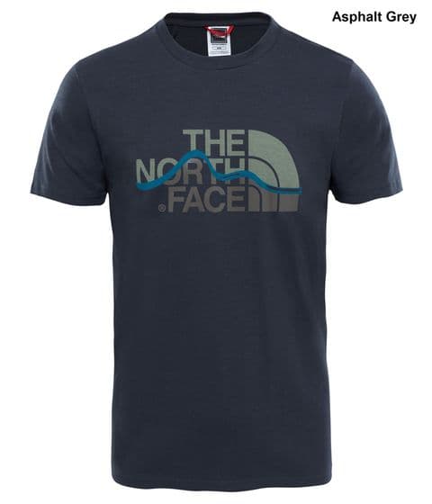 The North Face Mens Mountain Line Tee - Cotton T-Shirt - Crew Neck