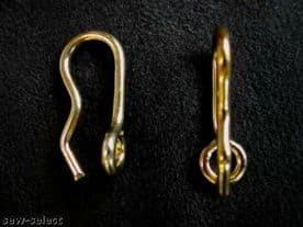 10 BRASS PLATED SEW ON CURTAIN HOOKS SEWING STRONG French pinch pleat HOOK