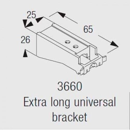 10 Silent Gliss 3660 Extension Bracket 65mm Long Blind Curtain Track