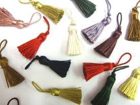 100 Mini craft tassels Small 3.5cm + 2cm loop long decorative Key cushion tassel