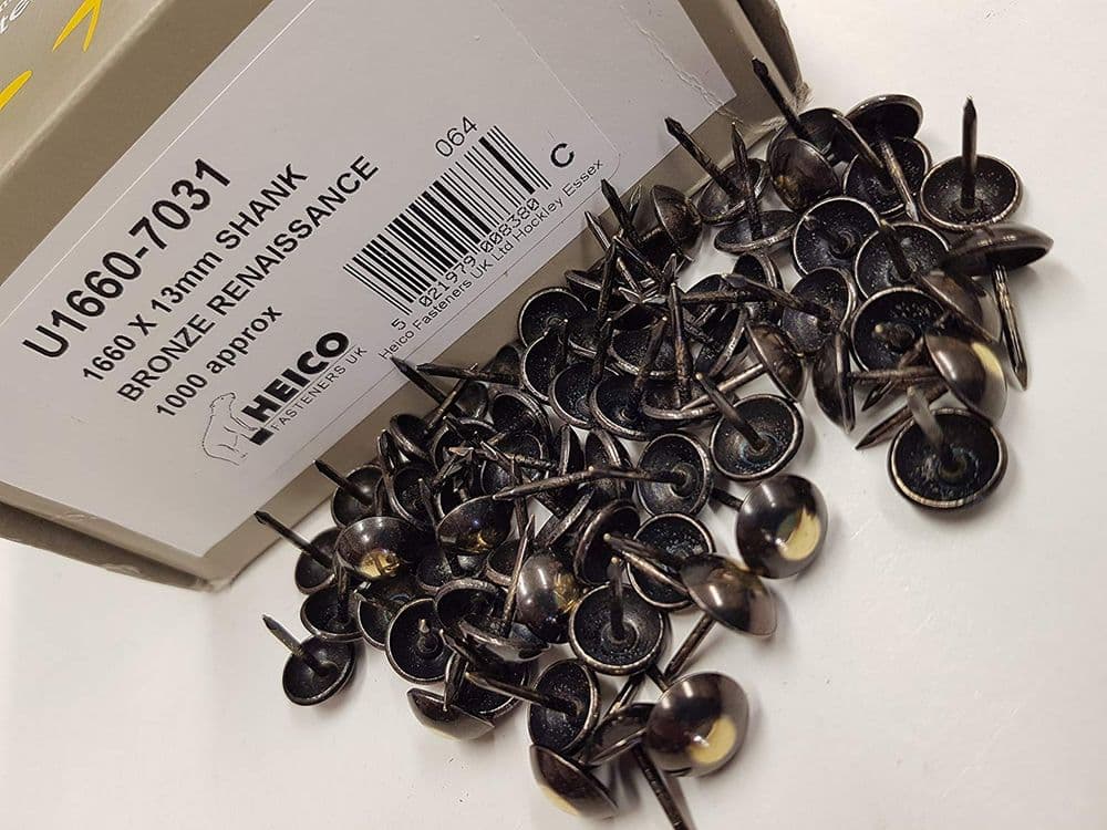 1000 BRONZE RENAISSANCE UPHOLSTERY NAILS Heico 1660 CHAIR STUDS