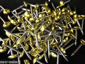 1000 small 6mm NON RUST - UPHOLSTERY NAILS FURNITURE STUDS - SOLID BRASS R5 Pins