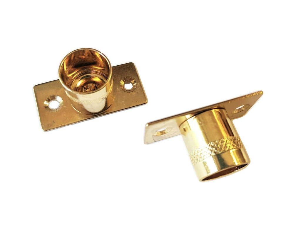 2 Brass Curtain Rod Recess Brackets 16mm Pole Support Brackets Net