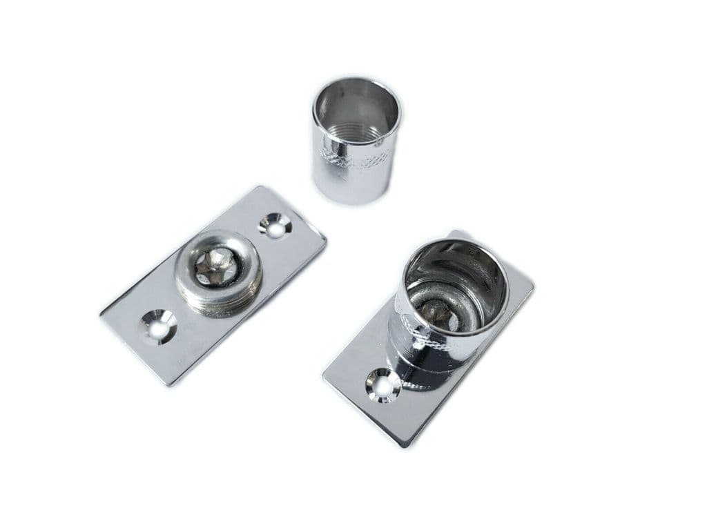 2 Chrome Curtain Rod Recess Brackets 16mm Pole Support Brackets Net