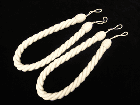 2 Falmouth rope curtain tiebacks Natural cream cotton 95cm ties tie back