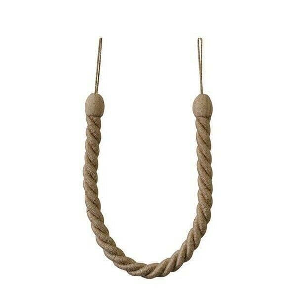 2 Large Natural Jute curtain Tie Backs Falmouth thick rope tiebacks