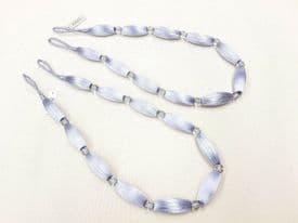 2 Lilac Curtain Bead Rope Tie Backs Pimlico HB660/DEL Pair of Fabric Tiebacks