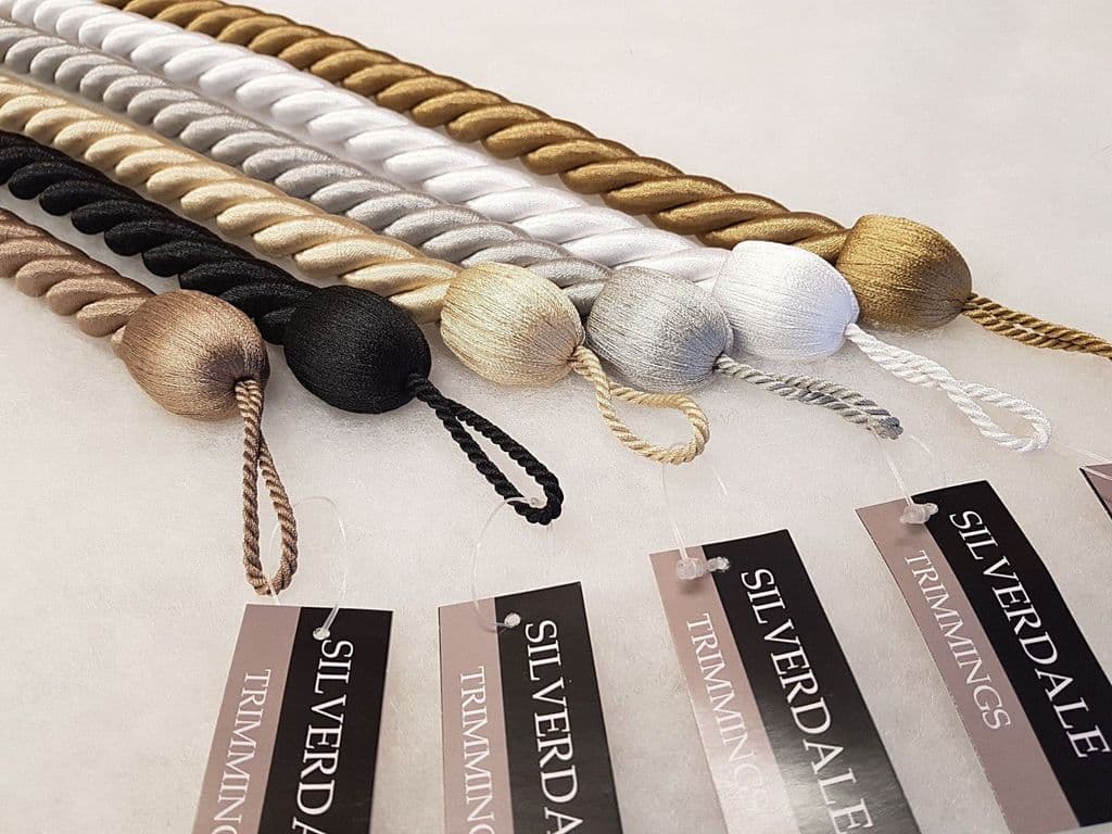 2 Medium Rope Curtain Tiebacks 70cm Long 2cm Thick Cable Fabric Tie