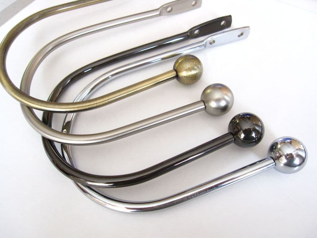 2 Metal curtain hold backs Strong arm style holdbacks Jones Cosmos drape ties 2 Metal curtain hold backs Strong arm style holdbacks Jones Cosmos drape ties