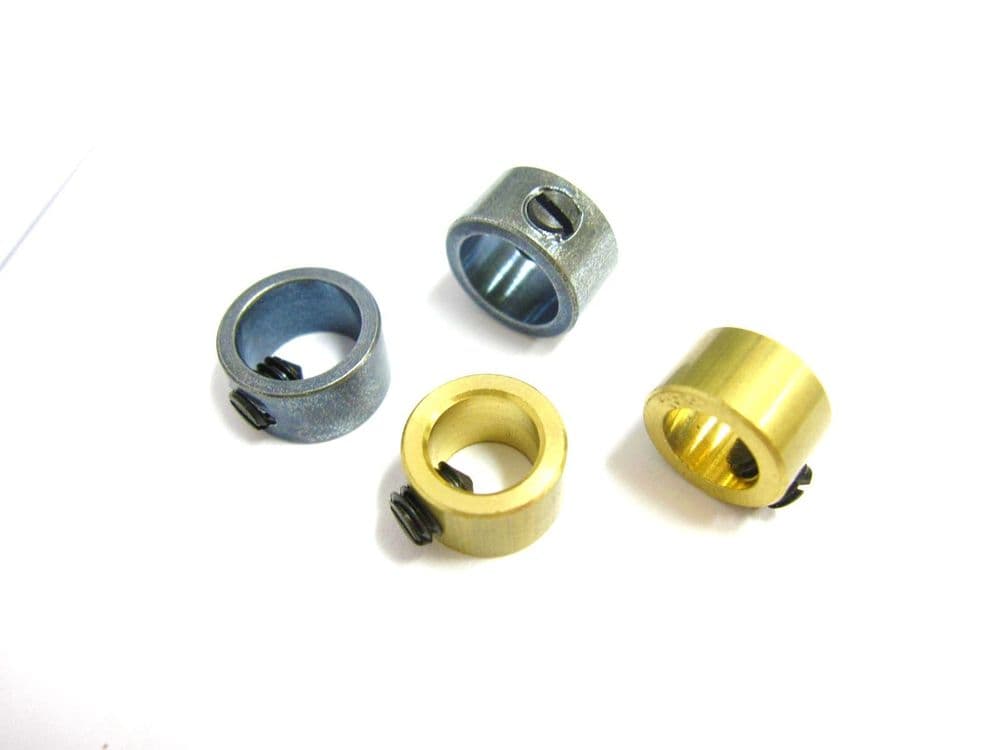 2 Metal rod fixing collars adjustable grub screw locking stop ferrule