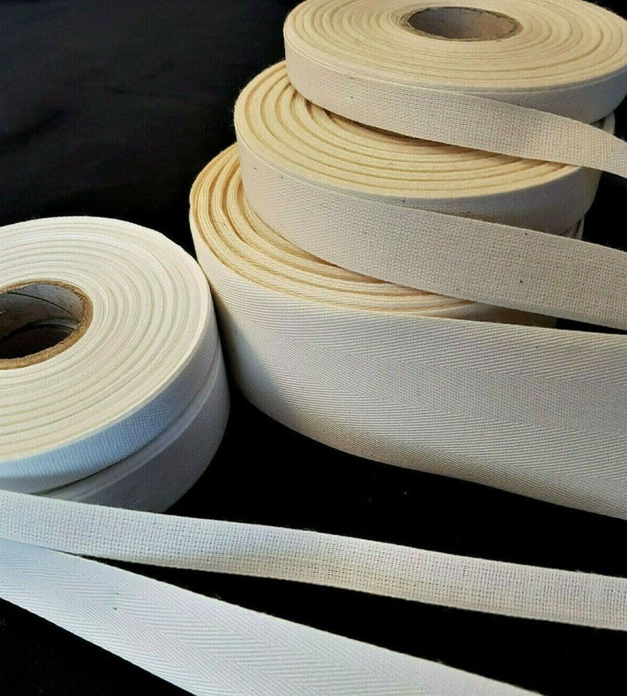 20mt Roll of Web Tapes & India Tape Craft Sewing Sew Fabric Twill Woven ...