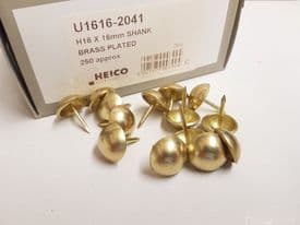 250 Brass plated 16mm upholstery nails large tacks Heico H16 furniture studs